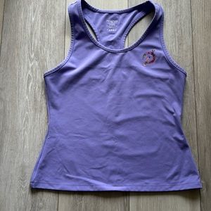 Peloton, tank top, size medium, purple with floral lettering